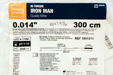 Abbott 1001311 Hi-Torque Iron Man Guide Wire 0.014inch x 300cm (x)